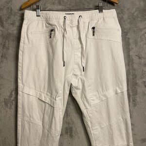 Carbon Freedom Flex Men's XL White Jogger Pants Draw String Cotton Spandex Blend